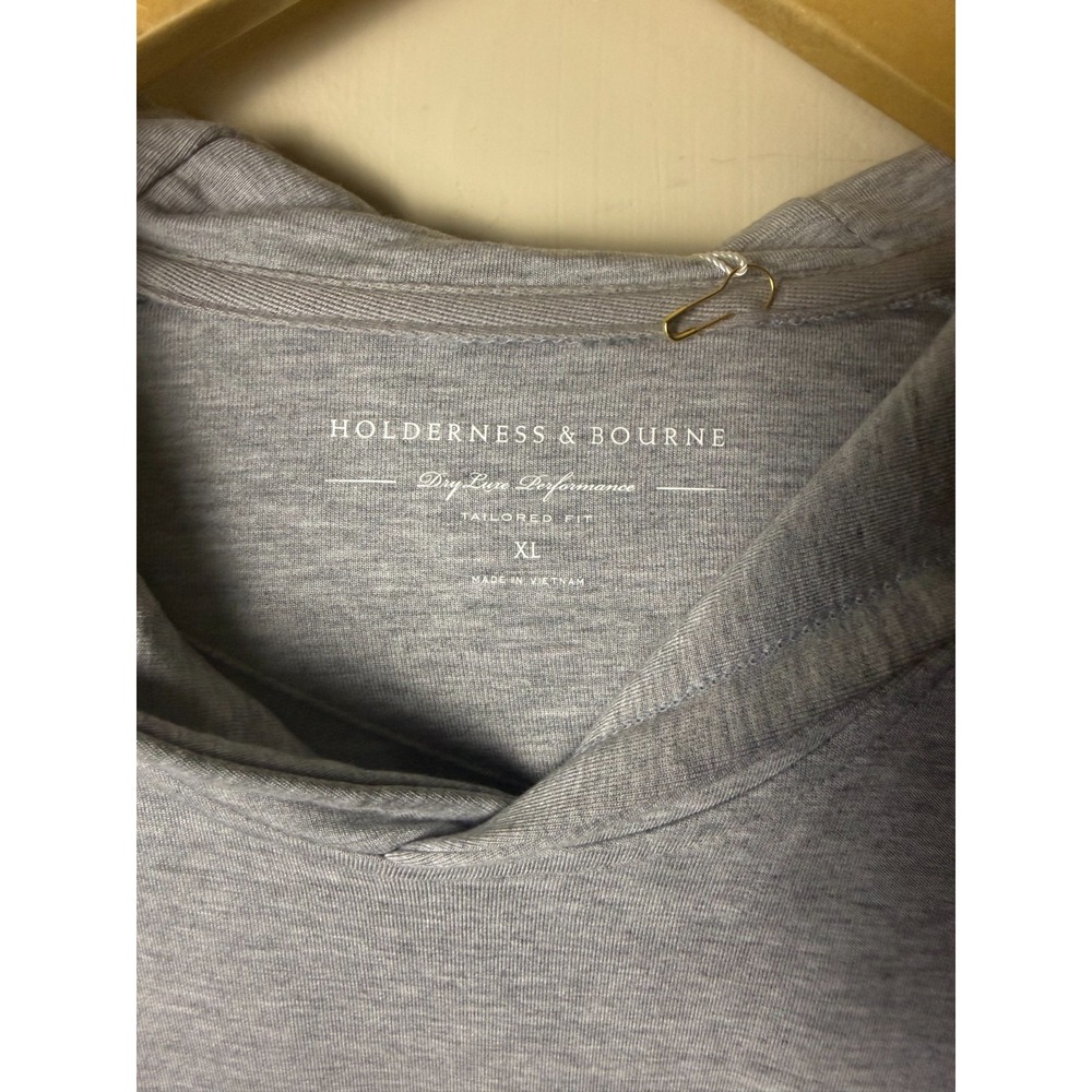 Holderness & Bourne Tailor Fit Dry Luxe Performance Hoodie Men's XL Grey View 3